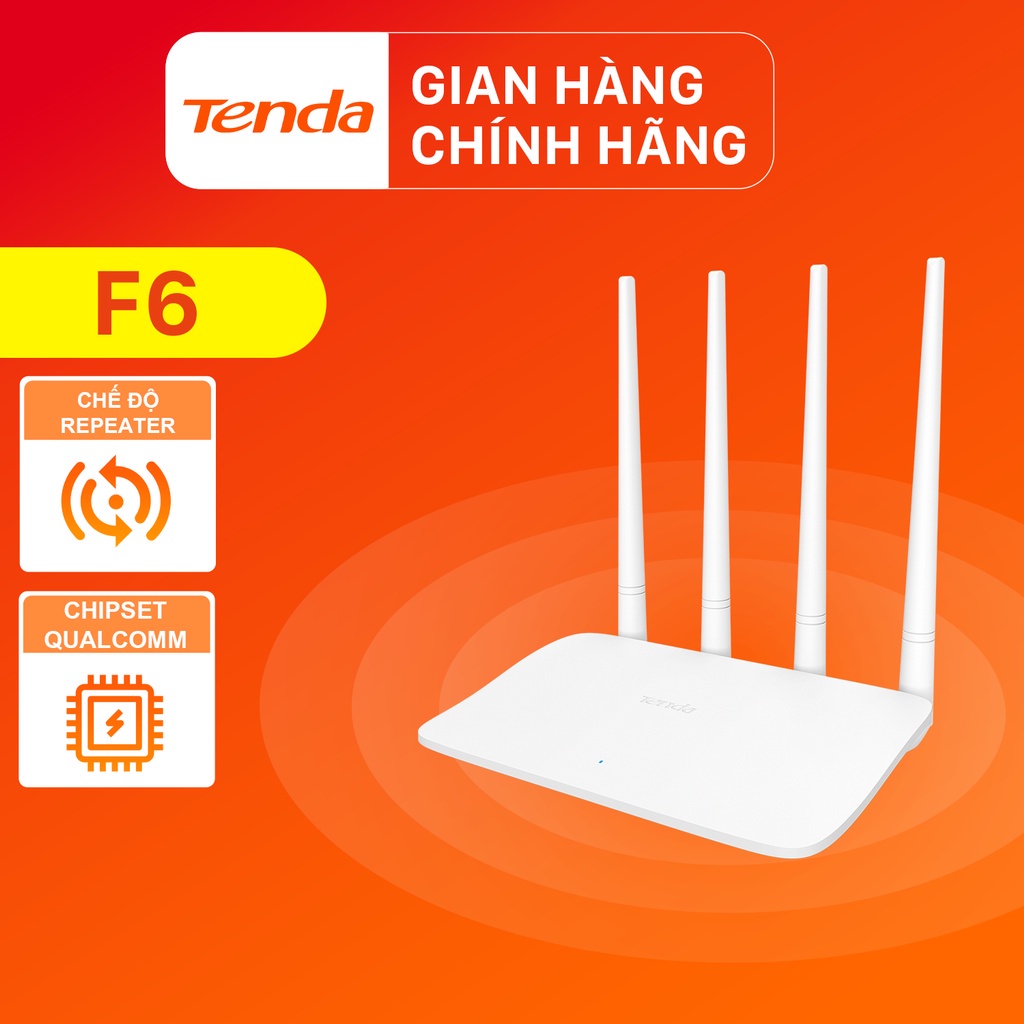  Tenda Thiết bị phát Wifi F6 Chuẩn N 300Mbps - Hãng phân phối chính thức