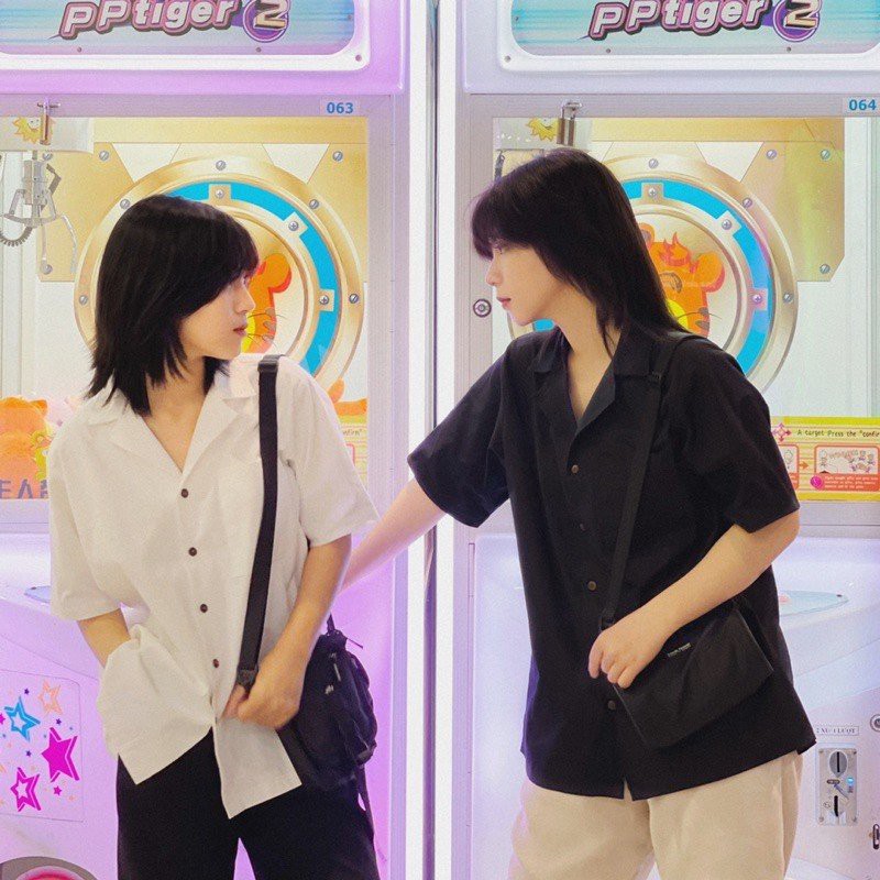 [EGANDA] Áo sơ mi nữ thô đũi viền cổ, áo kiểu nữ cộc tay cổ vest viền chỉ freesize. | BigBuy360 - bigbuy360.vn