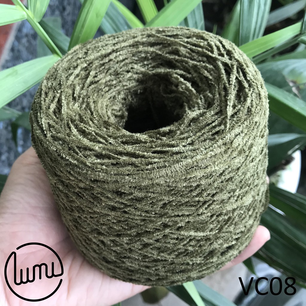 Lumi VC05-VC08 Len Nhung Cotton Siêu Mềm Cỡ Sợi 1mm Thích Hợp Áo, Chăn , Thú Bông 100gr