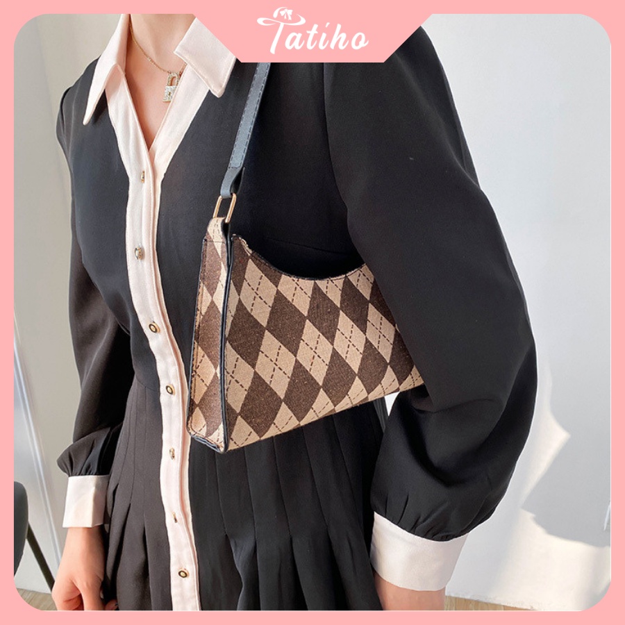 [HÀNG XỊN, GIÁ TỐT] Túi Đeo Vai ( Túi Kẹp Nách) Họa Tiết Hình Thoi thời trang Cao Cấp HotTrend - Tatiho - Mã TUI52