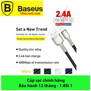 Dây sạc Baseus IP,Cáp sạc nhanh Baseus cho IPUSB to IP,Cáp Baseus Metal Cho IP6-12,tablet táo Air3...