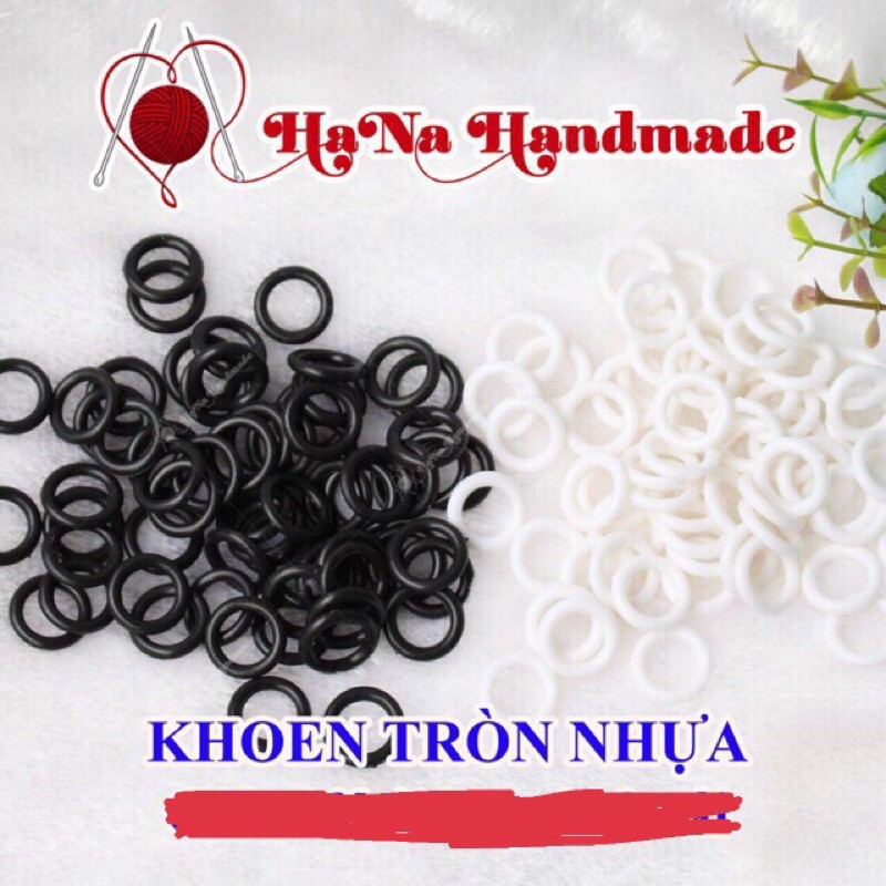 Phụ kiện làm bảng bận rộn, busy board- Combo 10 chiếc khoen tròn nhựa đường kính 2cm