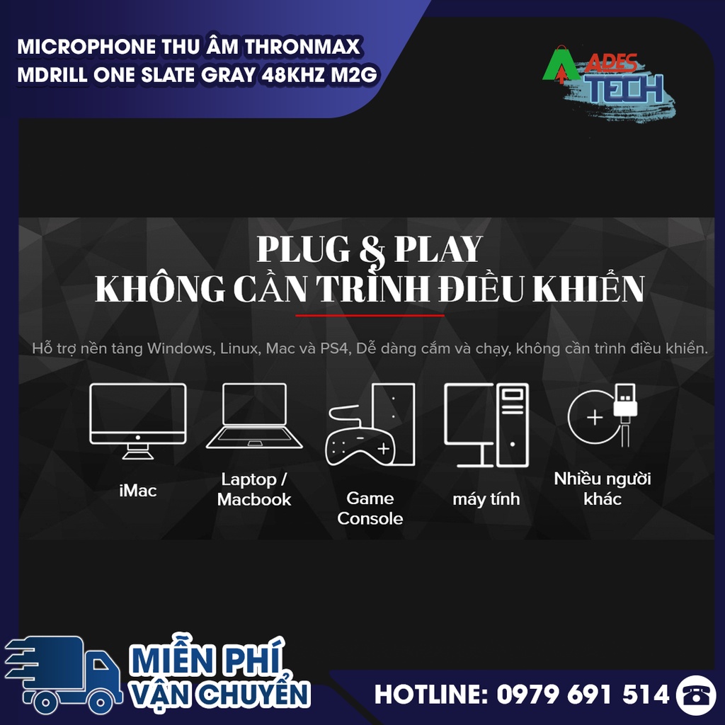 Microphone Thu Âm Thronmax Mdrill One Slate Gray 48Khz | M2G