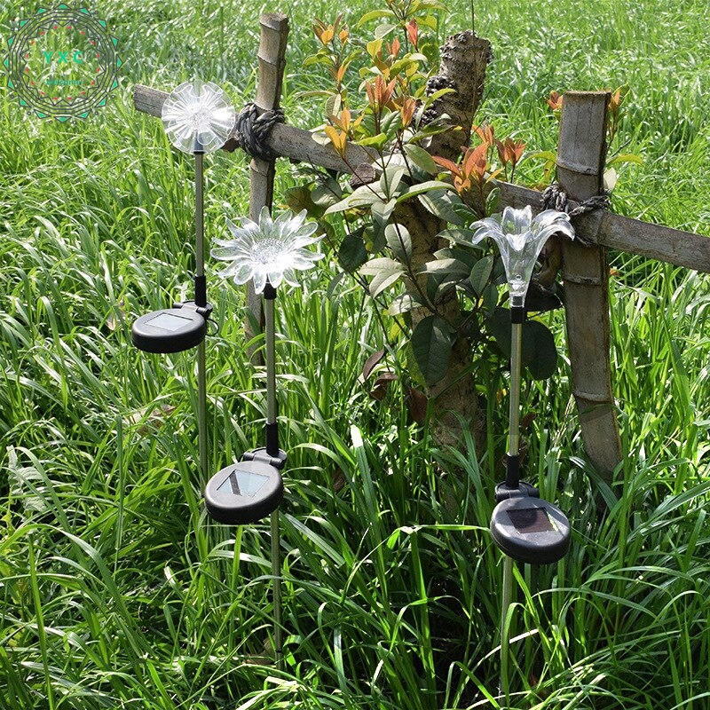Đèn LED trang trí sân vườn năng lượng mặt trời, hoa huệ, đèn hướng dương 【YXC】