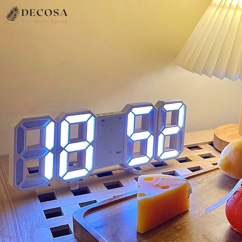 Đồng hồ led 3D để bàn treo tường thông minh DECOSA