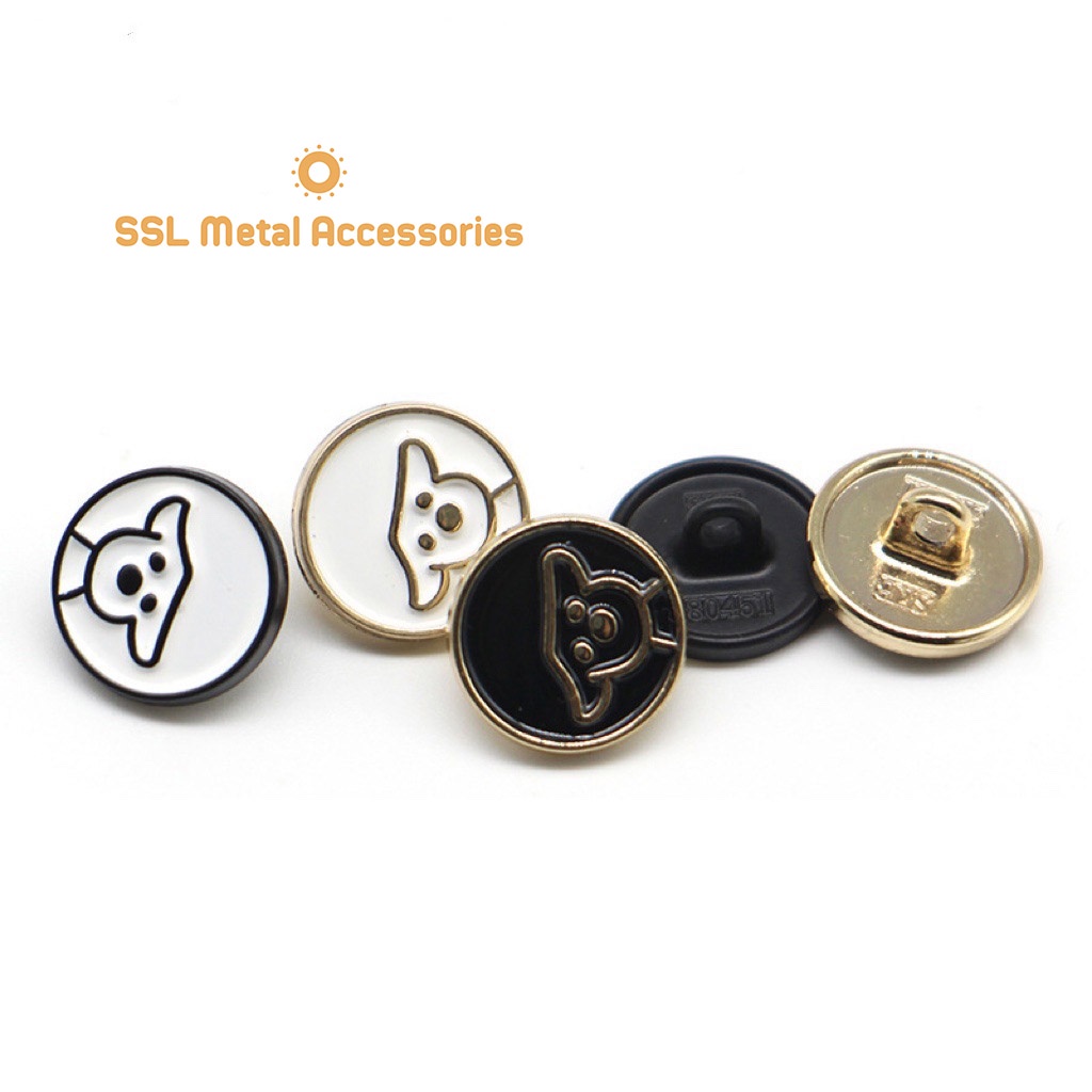 Nút áo nhỏ thời trang mới bằng kim loại hình chó con dễ thương dành cho áo vest, sơ mi, áo dạ CD-3416 12mm