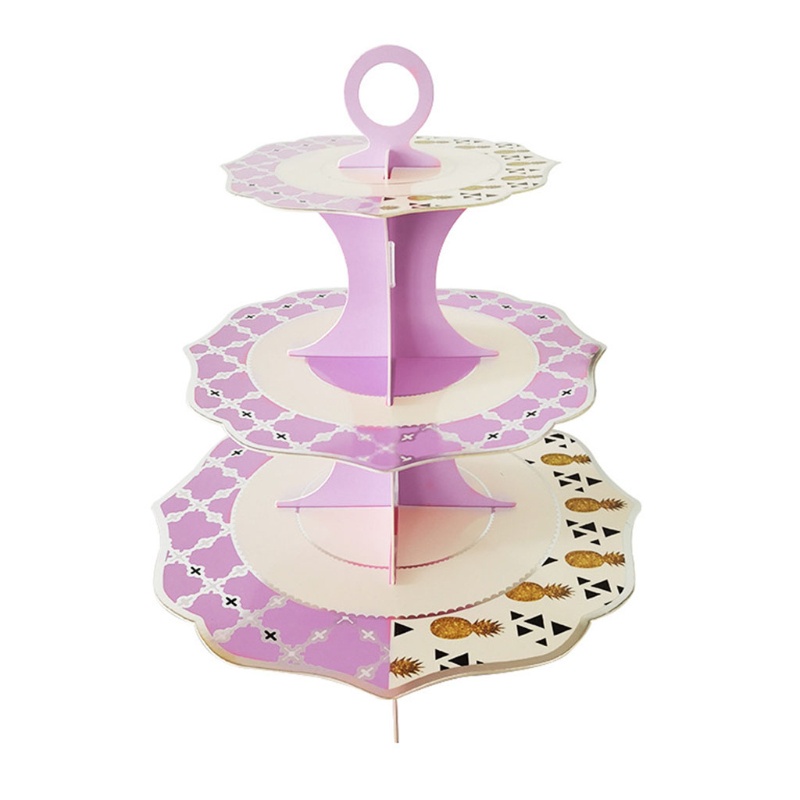 Giá Đỡ Bánh Macaron 3 Tầng Bằng Giấy Các Tông Màu Tiện Dụng