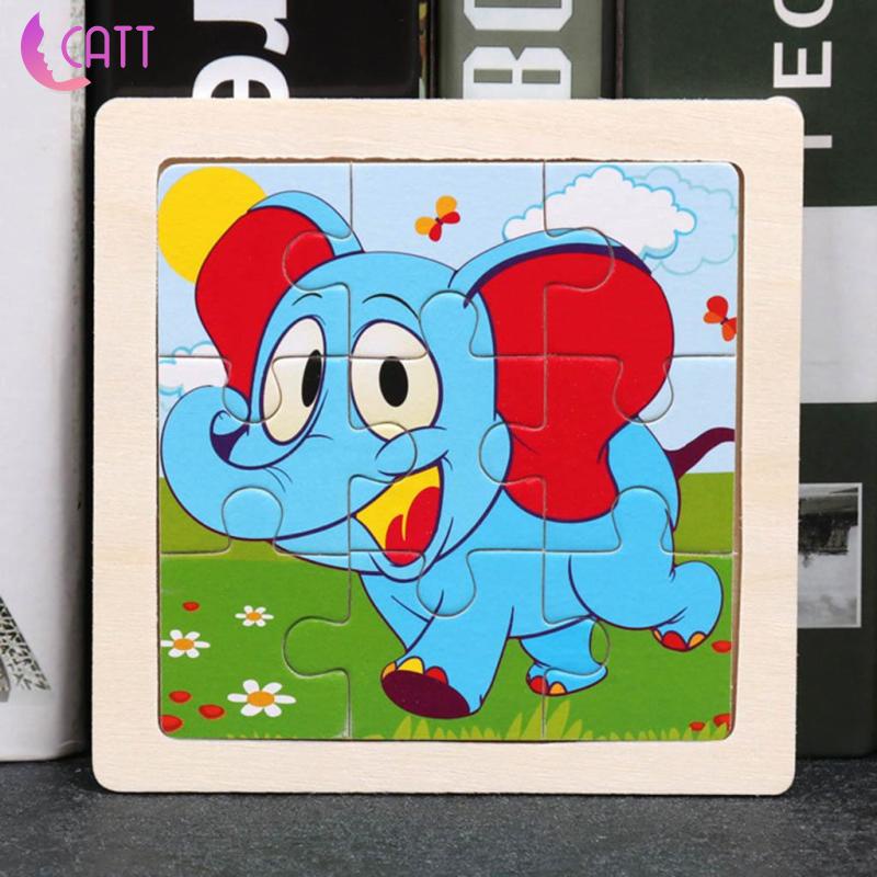 Bộ Đồ Chơi Xếp Hình 9 Mảnh Ghép Bằng Gỗ Hình Động Vật Cho Bé