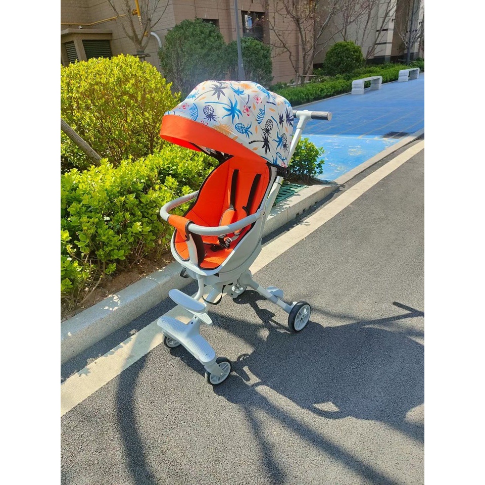 Xe đẩy gấp gọn cho bé X8 Pro đi du lịch, Xe đẩy cho bé 2 chiều ngả 4 tư thế cao cấp