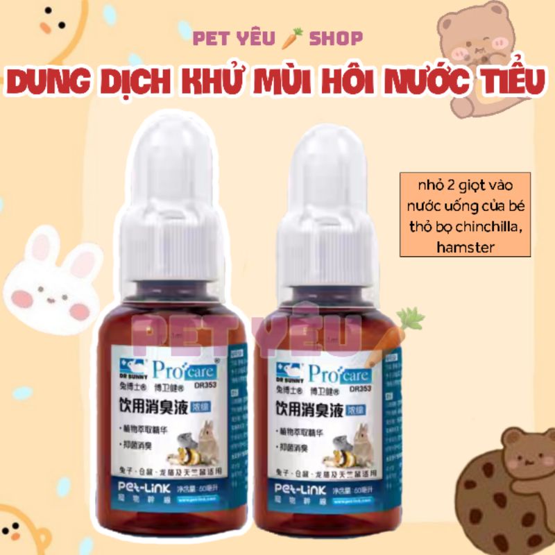 Dung dịch khử mùi hôi nước tiểu (Dr Bunny)DATE MỚI dùng cho thỏ bọ hamster chinchilla