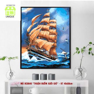 (Loại khung dày 2.5cm) Tranh số hóa size 40x50 đã căng khung và đầy đủ phụ kiện mã BC0640