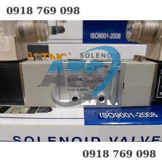 Van điện từ khí nén stnc tg2522-08 ren 13, 2 đầu coil chính hảng