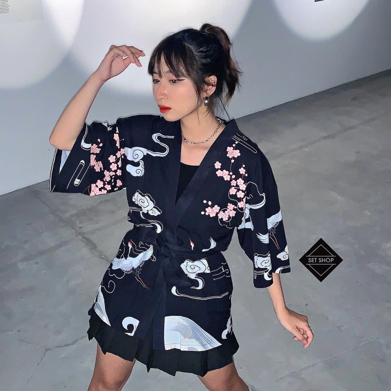 Áo kimono hạc mặt trời