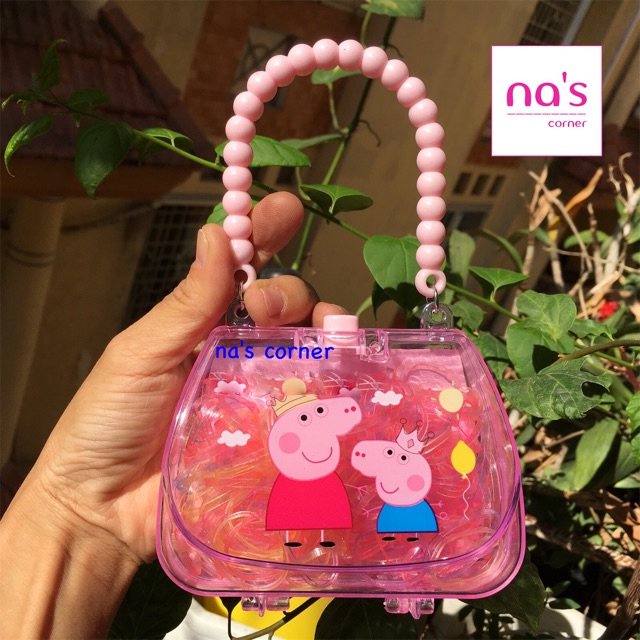 Hộp ví kèm thun cột tóc Thái siêu dày có tay xách cho bé nhiều mẫu dễ thương