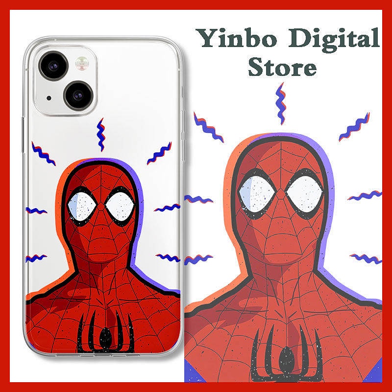 iPhone 13pro Spider-Man Phone Case Apple 12 European and American Marvel 11 Niche XR Transparent Xs Funny 8 Soft Case u12w