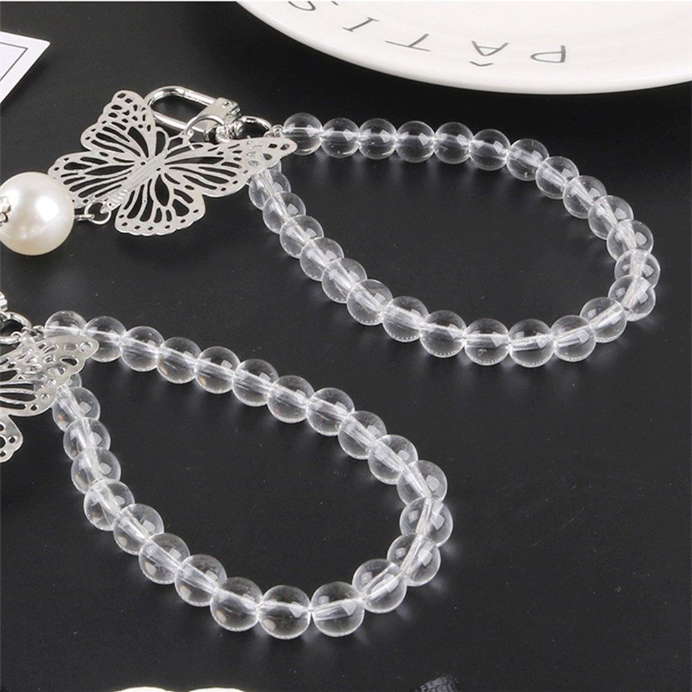 ☆FKILLA☆ Bướm đầy màu sắc Dây đeo chìa khóa Hạt Vòng tay cho Túi điện thoại Mặt dây chuyền Kim loại Mặt dây chuyền Ngọc trai Móc khóa Cho Quà tặng Phụ nữ