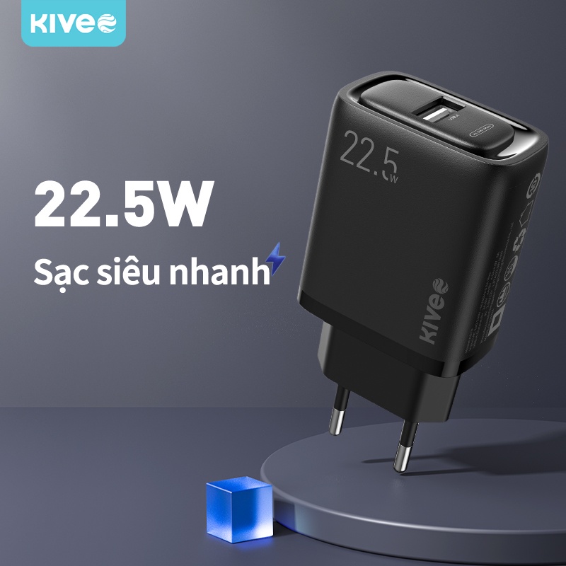 Củ sạc nhanh USB 3.0 KIVEE ổ cắm EU/US chất lượng cao tiện dụng cho điện thoại