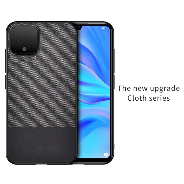 Ốp điện thoại bảo vệ bằng TPU mềm vân vải + da cho Google Pixel 4 XL 4a 3a XL