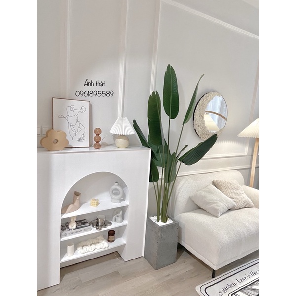 Kệ gỗ lò sưởi viền 110x100x20 #COWODECOR