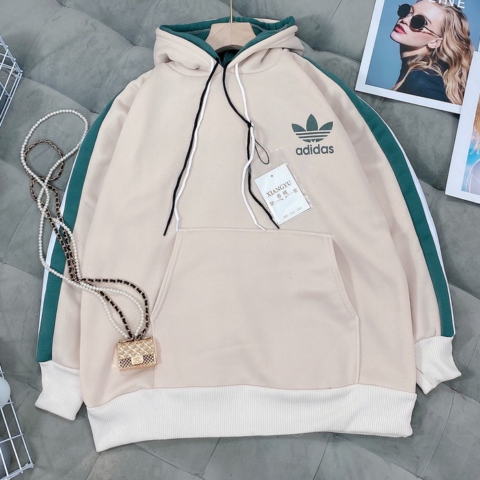 Áo hoodie Adidas chất nỉ Tàu loại 1_dáng thụng có mũ lót 2 lớp (kèm ảnh thật, video) | BigBuy360 - bigbuy360.vn