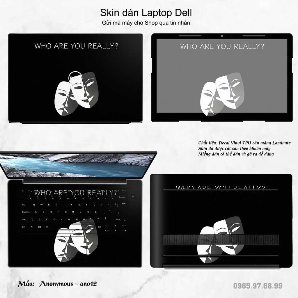 Skin dán Laptop Dell in hình Anonymous _nhiều mẫu 2 (inbox mã máy cho Shop)