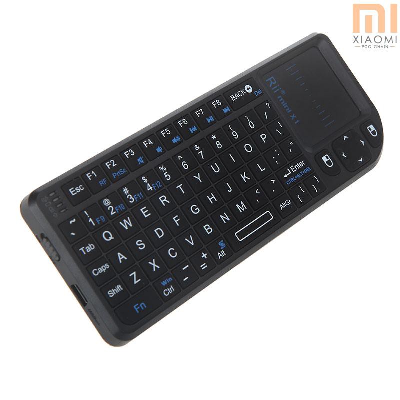 【shine】Rii® mini X1 Handheld 2.4G Wireless Keyboard Touchpad Mouse for PC Notebook Smart TV Black