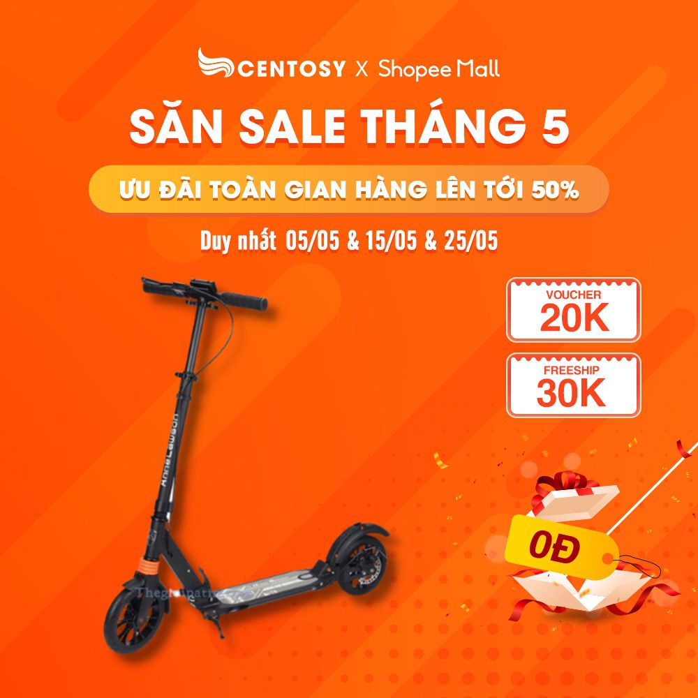 Xe Scooter Người Lớn 2 Bánh Thể Thao [Centosy - ALS A5D] - Có Phanh Tay, Gấp Gọn Tiện Lợi - Centosy Miền Bắc