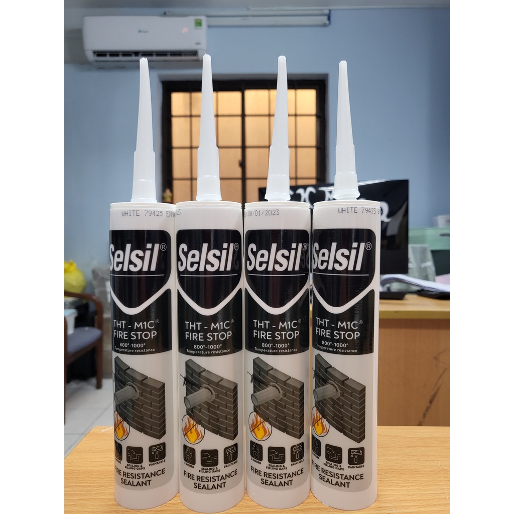 KEO CHỐNG CHÁY CHỊU 1000 ĐỘ SELSIL Fixacryl THT M1C 300ml