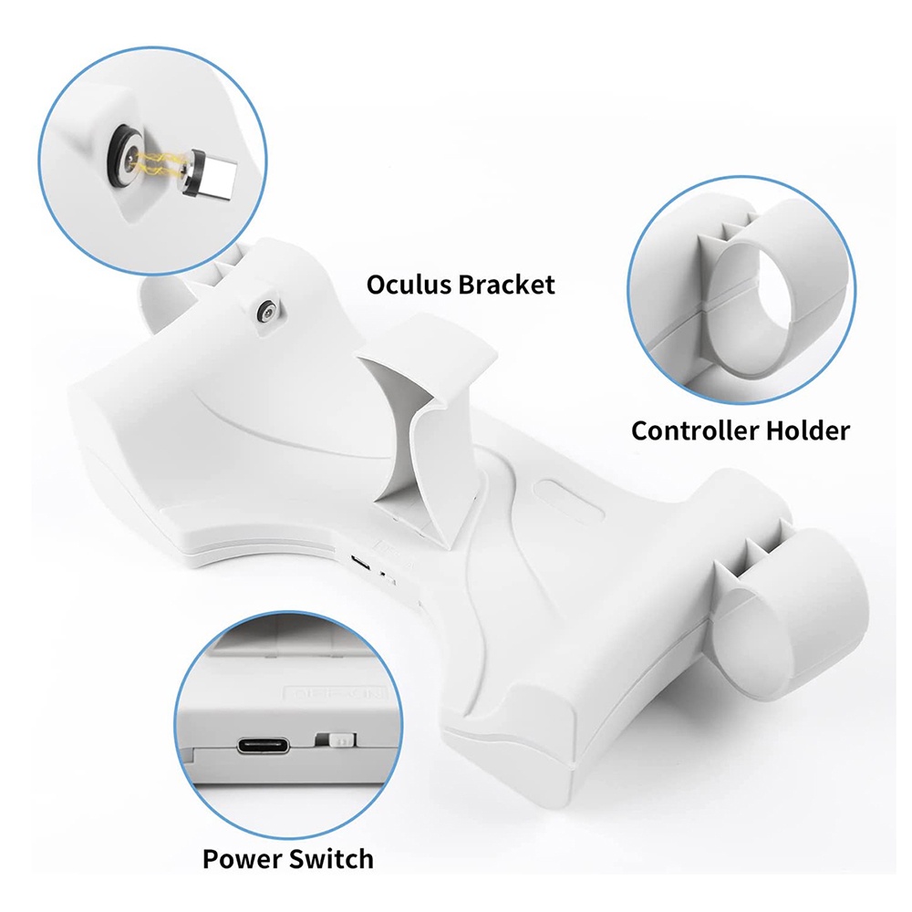 Ninki Đế Sạc Nhanh Cho Meta Oculus Quest 2, VR Có Dây Cáp Sạc Nhanh Cho Meta Oculus Quest 2 Giá Đỡ