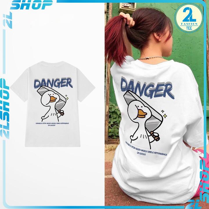 Áo thun nữ tay  lỡ hình vịt cầm dao cute , áo phông form rộng unisex phong cách ulzzang hàn quốc