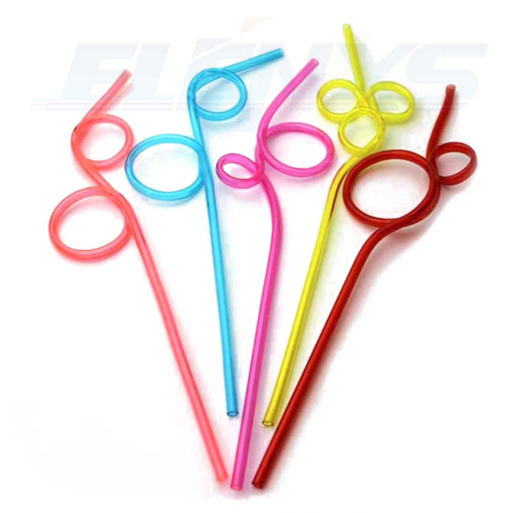 Set 10 Ống Hút Nhựa Pvc Nhiều Màu Tái Sử Dụng Tiện Lợi