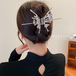 Kẹp Tóc Hình Bướm / Cá Mập Bằng Kim Loại Phong Cách Hàn Quốc Cá Tính Dành Cho Nữ