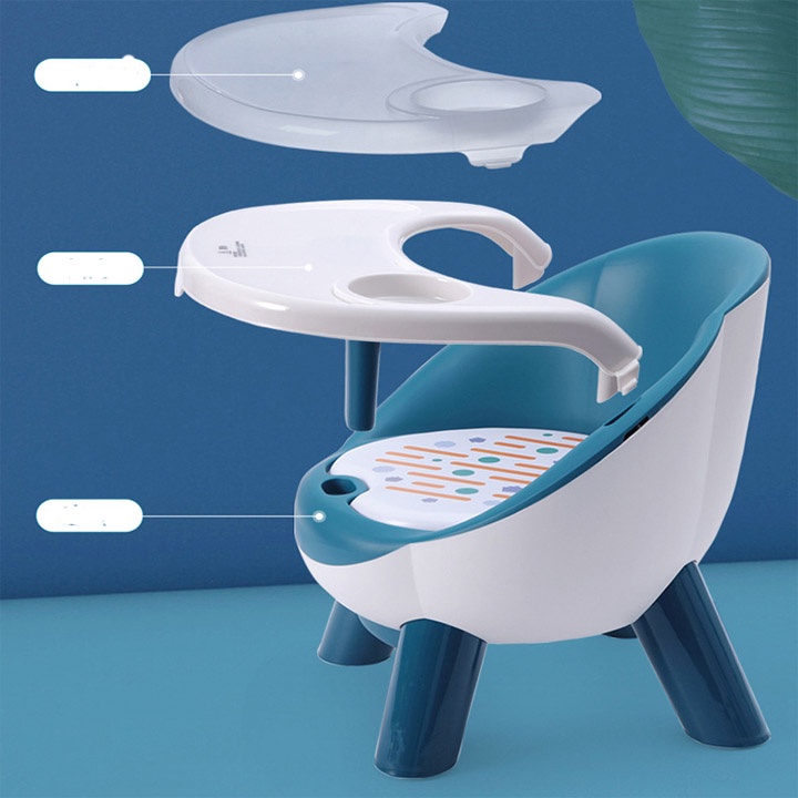 Ghế Ăn Dặm Tập Ăn Cho Bé Gấp Gọn Chân THấp Có Còi Kêu