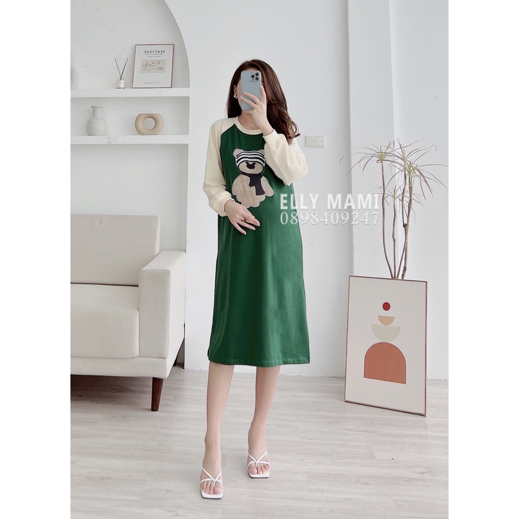 ( 40kg - 85kg ) Đầm Bầu , Bigsize Gấu Xinh Mặc Thoải Mái Suốt Thai Kì &amp; Sau Sinh  ( Kèm Ảnh Thật )