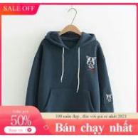ÁO HOODIE NÓN UNISEX NAM NỮ CÚN MẶT XỆ