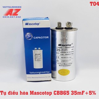 Tụ điều hòa Mascotop 2 chân kiểu CBB65 450VAC 25uF-30uF-35uF-40uF-45uF-50uF-60uF + 5%
