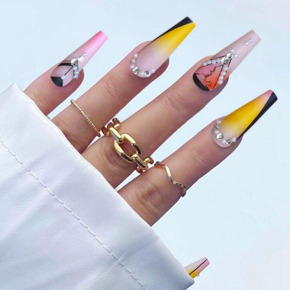 Hộp 24 Móng Tay Giả Che Phủ Toàn Diện Chất Lượng Cao|Bộ Móng Tay Giả Trang Trí Nghệ Thuật