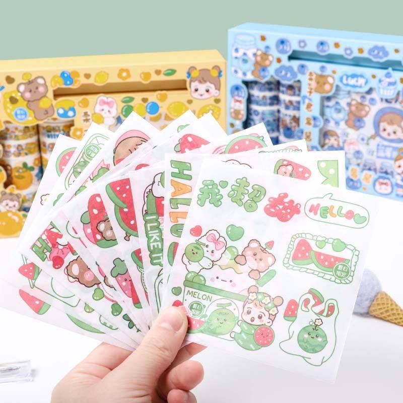 Hình Dán Trẻ Em。 Set Băng Keo Dán Trang Trí Hình Cô Gái Trái Tim Dễ Thương DIY