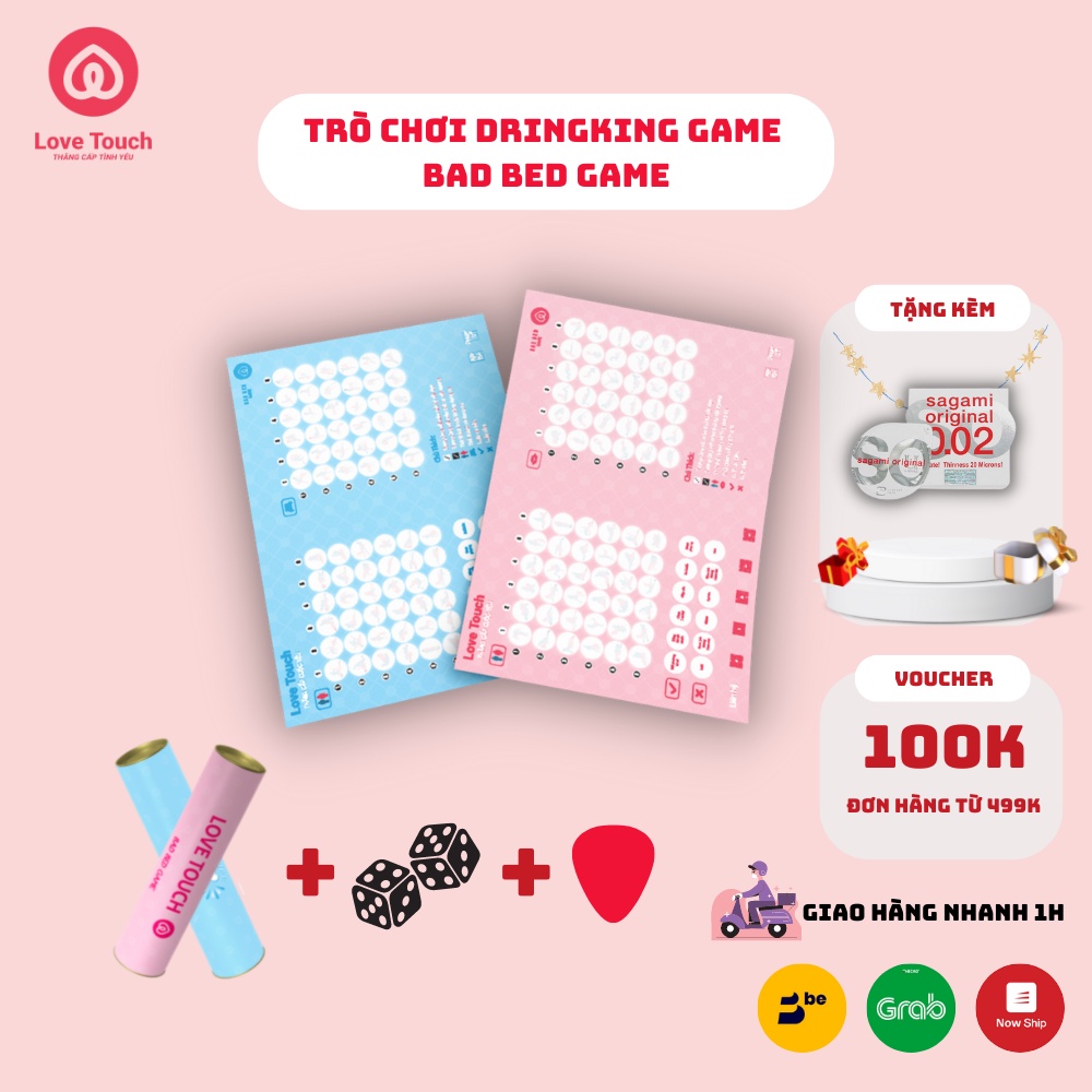 Bảng dringking game trò chơi BAD BED với các tư thế dành cho các cặp đôi yêu nhau