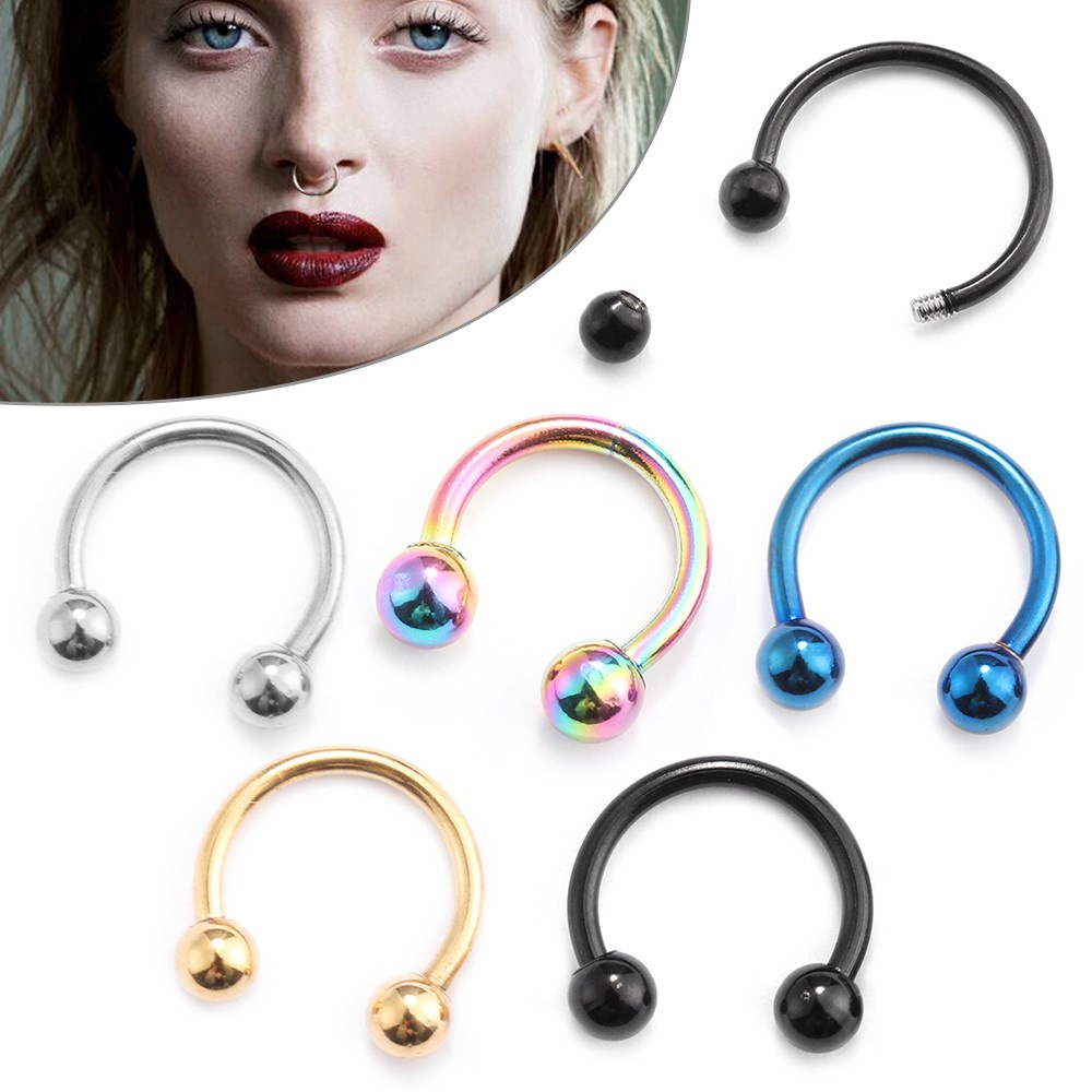 Khuyên Mũi Bằng Thép Không Gỉ 16 Khuyên Thời Trang Cho Nam Nữ Mihan1