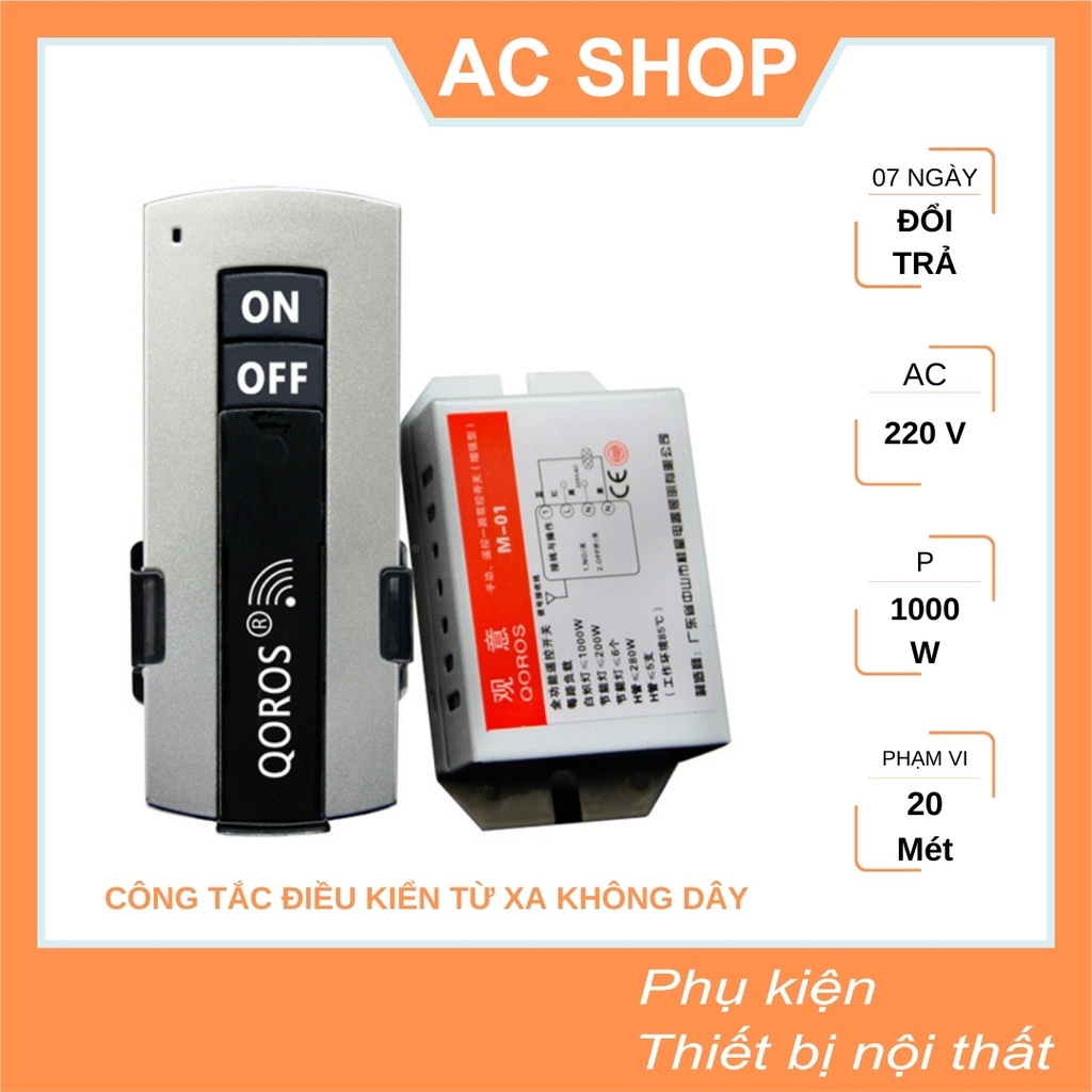 Công tắc điện điều khiển từ xa thông minh 1 đèn 220V dùng cho tủ áo tủ bếp - SHOP THỢ