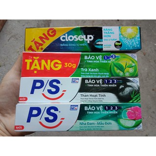 Kem đánh răng ps nha đam - mẫu đơn, Than tre hoạt tính, Trà xanh 30g Hàng