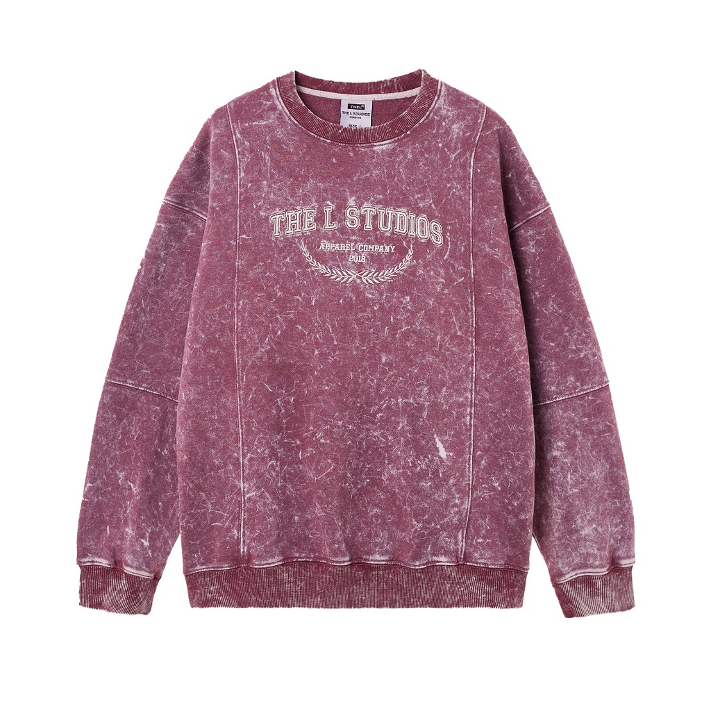 THELSTUDIOS Áo Sweater Nỉ Wash thêu logo Apparel