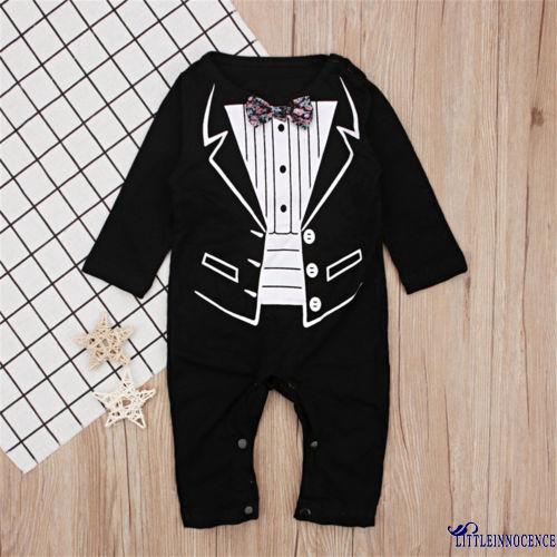 Bộ áo tay dài liền quần ống dài phong cách quý ông dành cho các bé trai sơ sinh