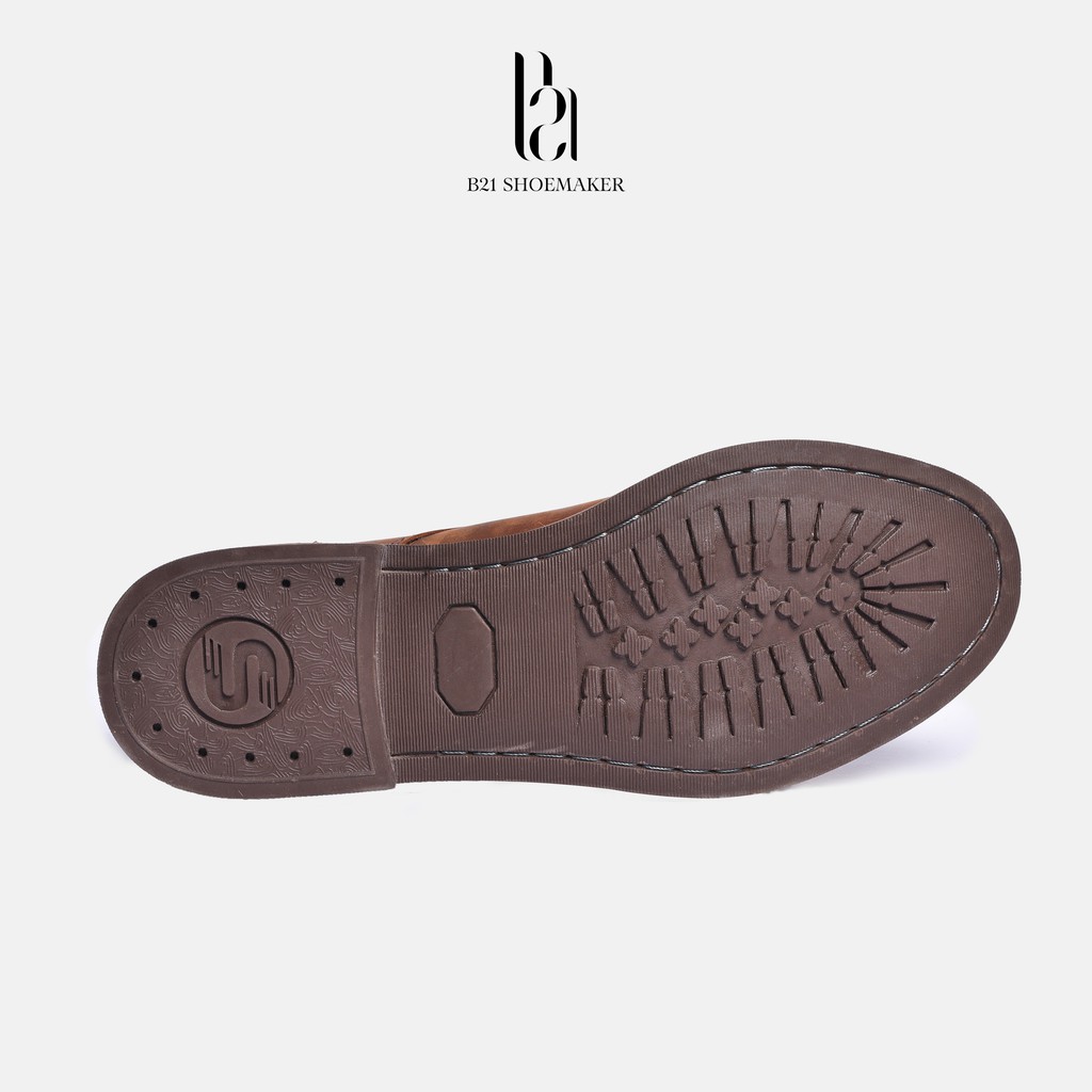 Giày Boot Nam Da Bò Cổ Lững CHUKKA Đế CORK NITRILE Tăng Chiều Cao Phong Cách Vintage Cổ Điển Full Box - B21 Shoemaker
