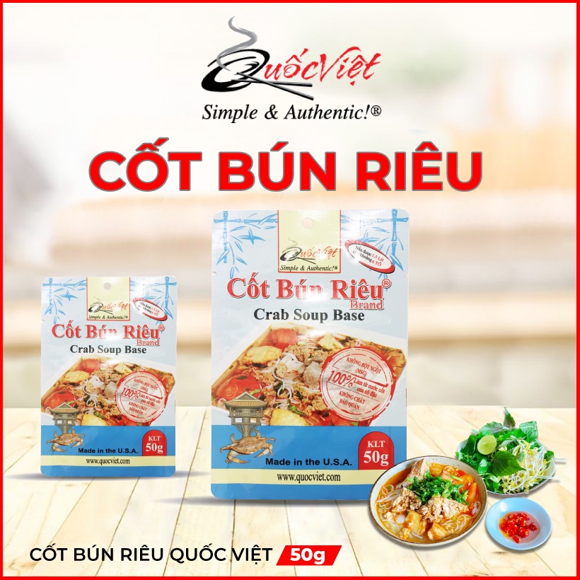 Gia vị nấu bún riêu Quốc Việt bịch 50g - Cốt cô đặc Nhập Khẩu USA