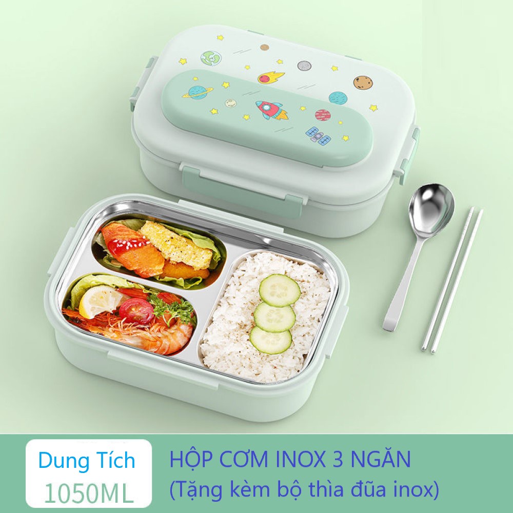 Hộp Đựng Cơm Văn Phòng TRANCY Hộp Cơm Lúa Mạch 3 ngăn HC02