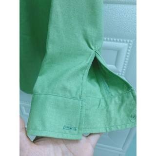 JUNE A06. Áo sơ mi tay dài Linen. Form basic. Có size lớn.