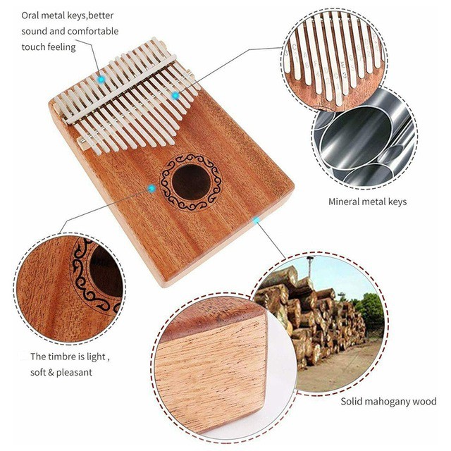 Combo đàn kalimba nguyên khối âm vang ấm và đàn kalimba cộng hưởng âm vang to IME-17TN001