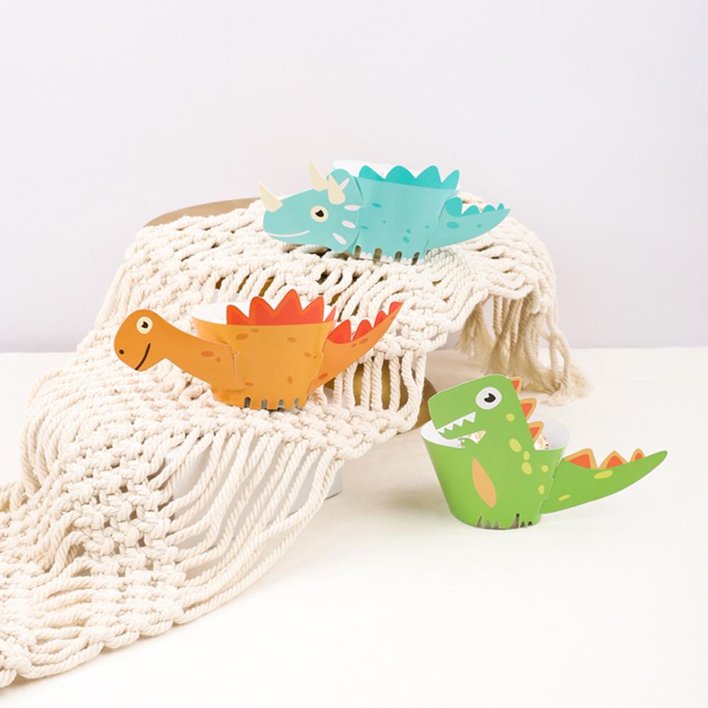 Khay Đựng Bánh Muffin Hình Khủng Long Trang Trí Tiệc Sinh Nhật